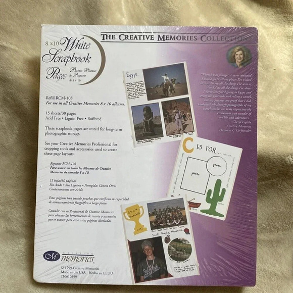 Creative Memories 8x10 Page Protectors (16 ) & White Scrapbook Pages (15 Sheets) - Picture 2 of 8